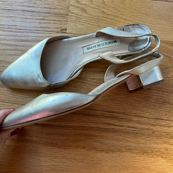 Manolo blahnik slingback gold - Picture 2 of 3